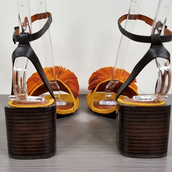 Mercedes Castillo Riza Block Heel Sandal, Tangerine, Womens Size 6.5 US / 36.5 - Picture 6 of 12